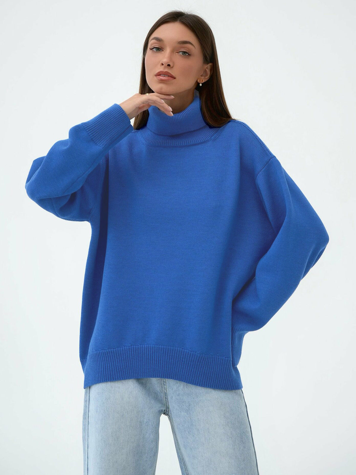 Cardydony Women's Chunky Knit Oversized Ribbed Turtleneck Sweater