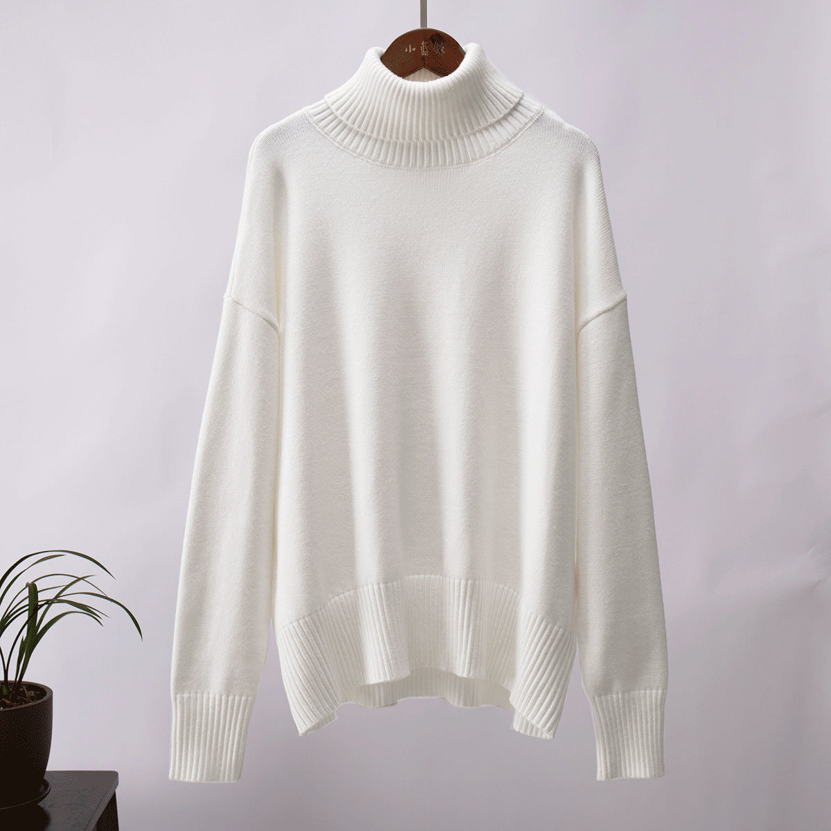 Cardydony Women's Chunky Knit Oversized Ribbed Turtleneck Sweater
