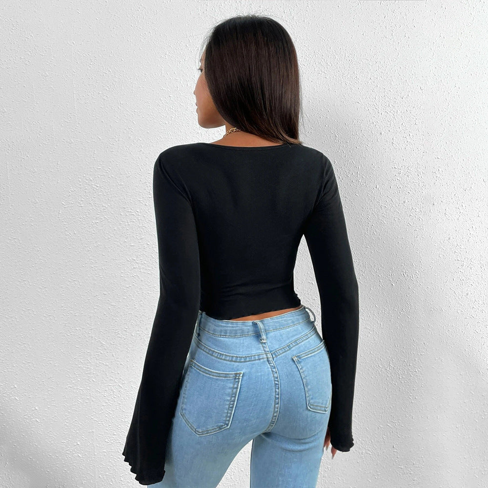 Cardydony Women's Elegant Ruched Long Sleeve Blouse