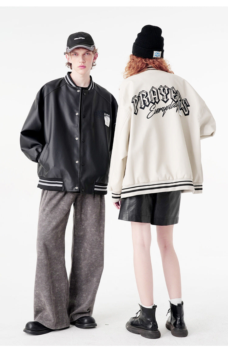 Cardydony Minimalist Varsity Letterman Bomber Jacket