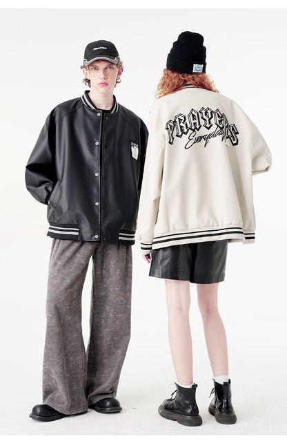 Cardydony Minimalist Varsity Letterman Bomber Jacket