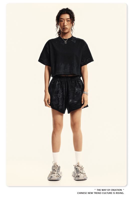 Cardydony Women's Stone Wash Athleisure Shorts | Premium Street Collection