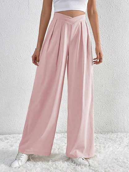 Cardydony Women's Pleated Wide Leg Trousers | High Waist Work Pants