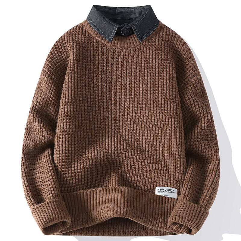 Cardydony Women's Unisex Knit Collar Sweater | Winter Pullover