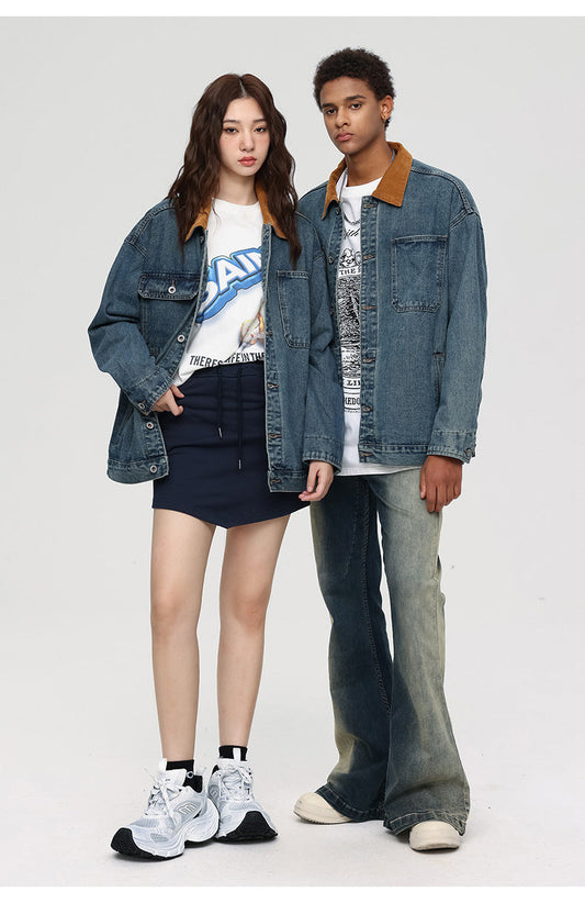 Cardydony Workwear Utility Contrast Collar Jacket