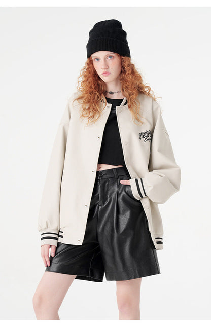 Cardydony Minimalist Varsity Letterman Bomber Jacket