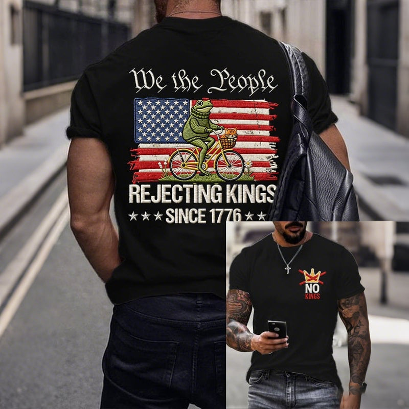 Cardydony Men's Retro Rejecting Kings Since 1776 Print T-shirt