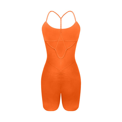 Cardydony Women's Strappy Back One-Piece Romper - Sleek and Supportive