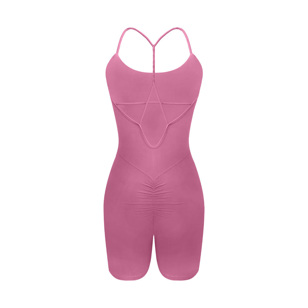 Cardydony Women's Strappy Back One-Piece Romper - Sleek and Supportive