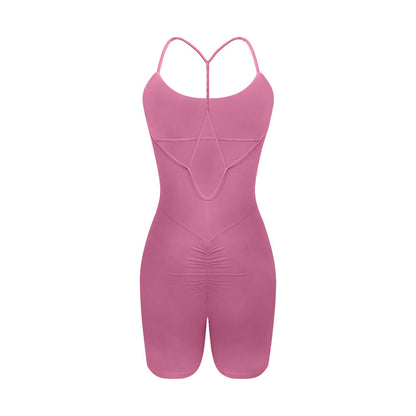 Cardydony Women's Strappy Back One-Piece Romper - Sleek and Supportive