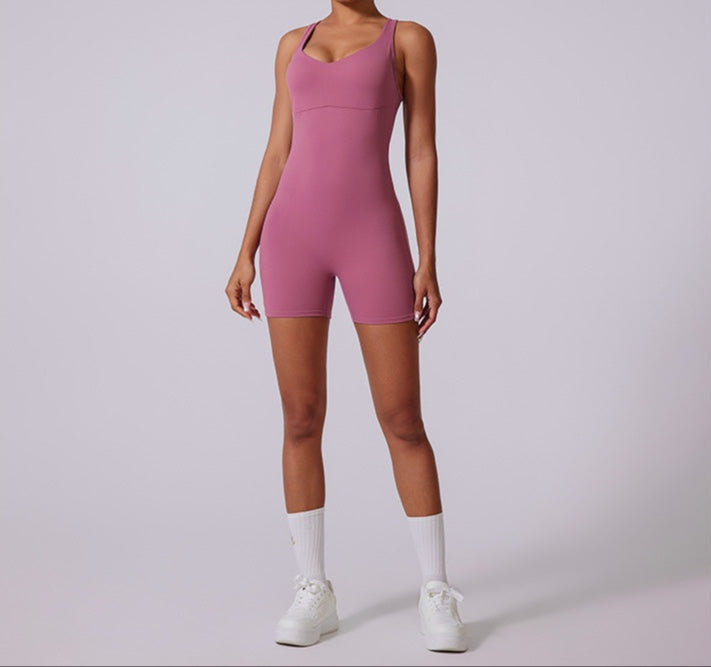 Cardydony Women's Cross-Back Active Romper - Stylish and Functional One-Piece Outfit
