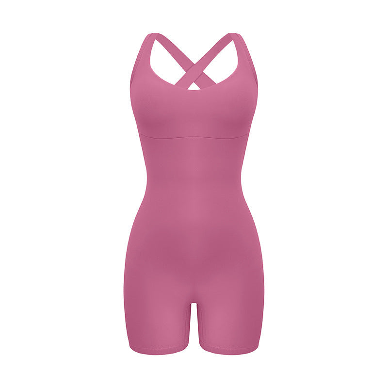 Cardydony Women's Cross-Back Active Romper - Stylish and Functional One-Piece Outfit