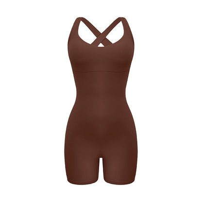 Cardydony Women's Cross-Back Active Romper - Stylish and Functional One-Piece Outfit