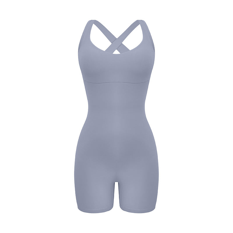 Cardydony Women's Cross-Back Active Romper - Stylish and Functional One-Piece Outfit