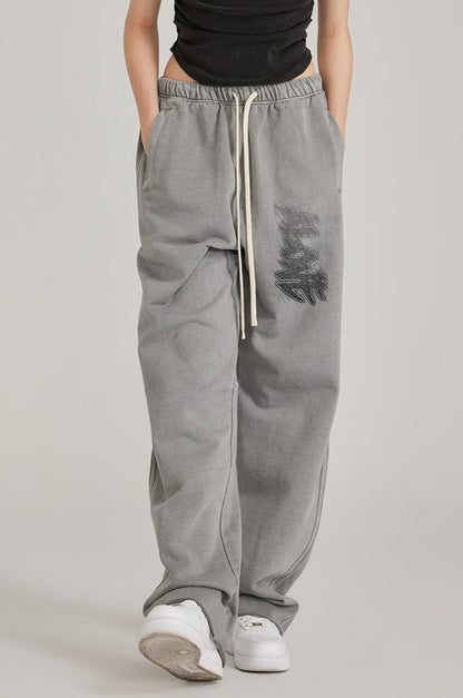 Cardydony Women's Washed Effect Wide-Leg Pants