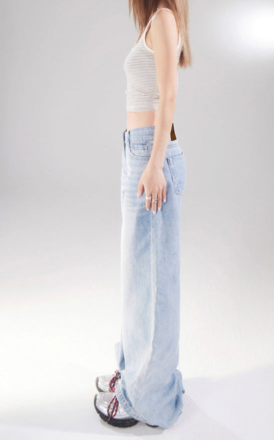 Cardydony Women's Y2K Low Rise Jeans Women | Light Wash Straight Leg Denim Pants Vintage Streetwear