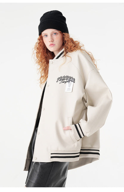 Cardydony Minimalist Varsity Letterman Bomber Jacket