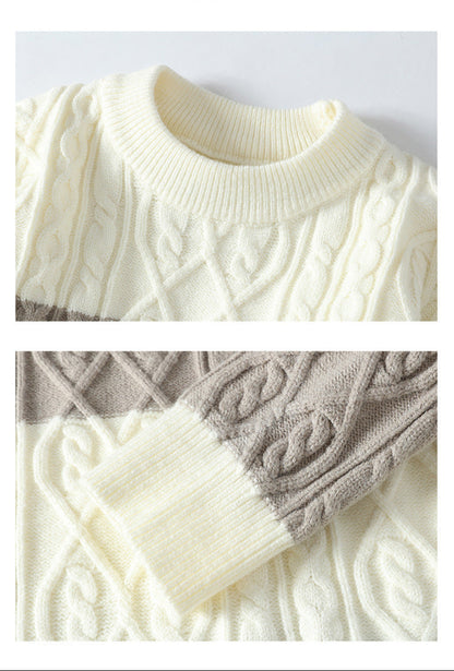 Cardydony Women's Color Block Cable Knit Sweater | Cozy Winter Pullover