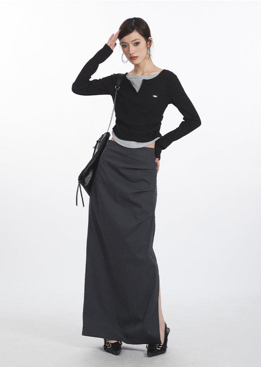 Cardydony Women's Chic High-Slit Midi Pencil Skirt for Effortless Elegance