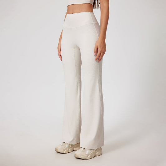 Cardydony Women's Wide-Leg Ribbed Yoga Pants - Effortless Comfort & Style