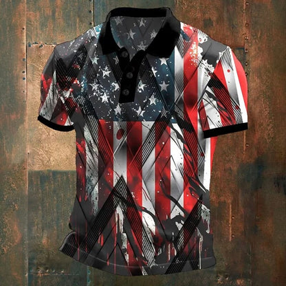 Cardydony Men's Us America 250 Year Anniversary Veterans Day Print Polo Shirt