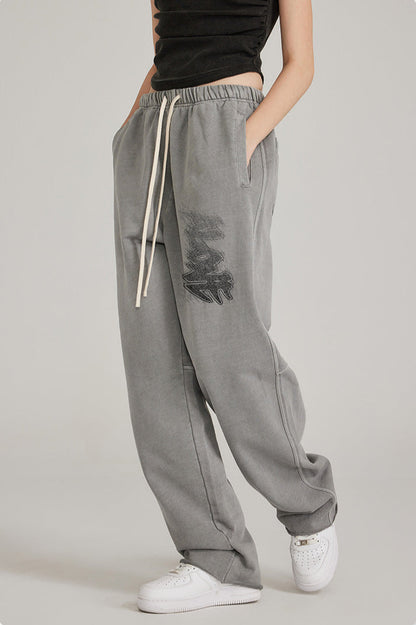 Cardydony Women's Washed Effect Wide-Leg Pants