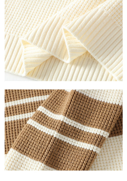 Cardydony Women's Unisex Striped Knit Sweater | Winter Casual
