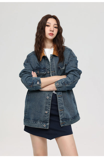 Cardydony Workwear Utility Contrast Collar Jacket