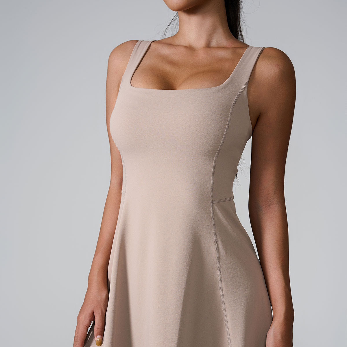 Cardydony Women's Square-Neck A-Line Tank Dress