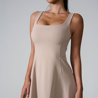 Cardydony Women's Square-Neck A-Line Tank Dress
