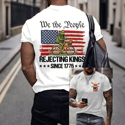Cardydony Men's Retro Rejecting Kings Since 1776 Print T-shirt