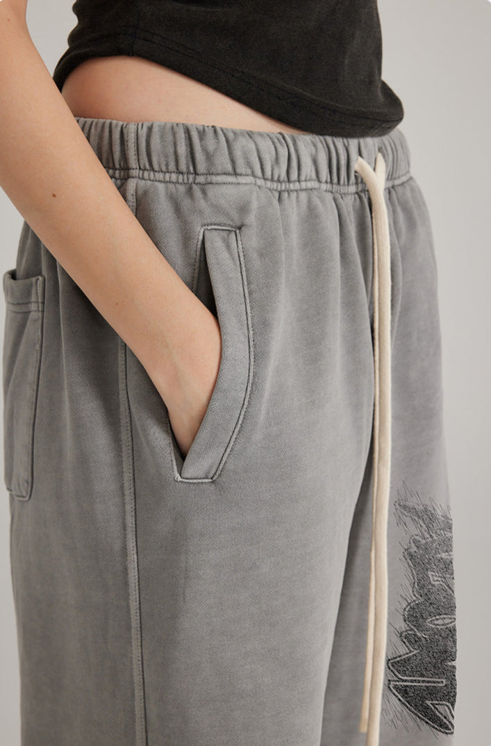 Cardydony Women's Washed Effect Wide-Leg Pants