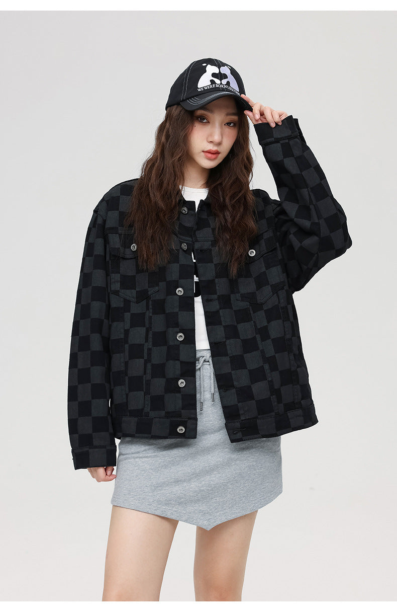 Cardydony Checkered Print Utility Jacket