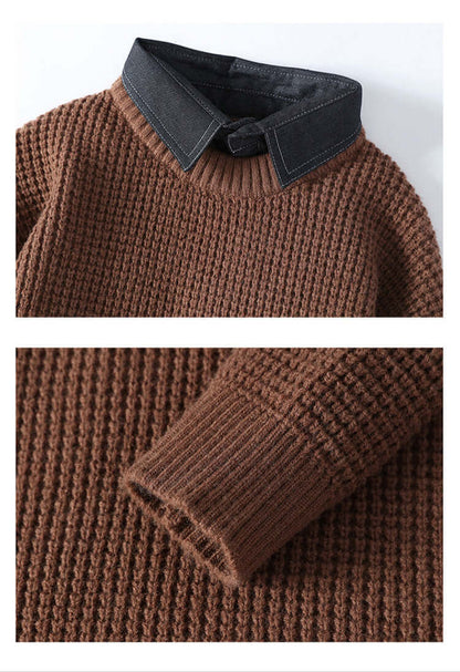 Cardydony Women's Unisex Knit Collar Sweater | Winter Pullover