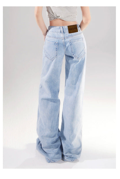 Cardydony Women's Y2K Low Rise Jeans Women | Light Wash Straight Leg Denim Pants Vintage Streetwear