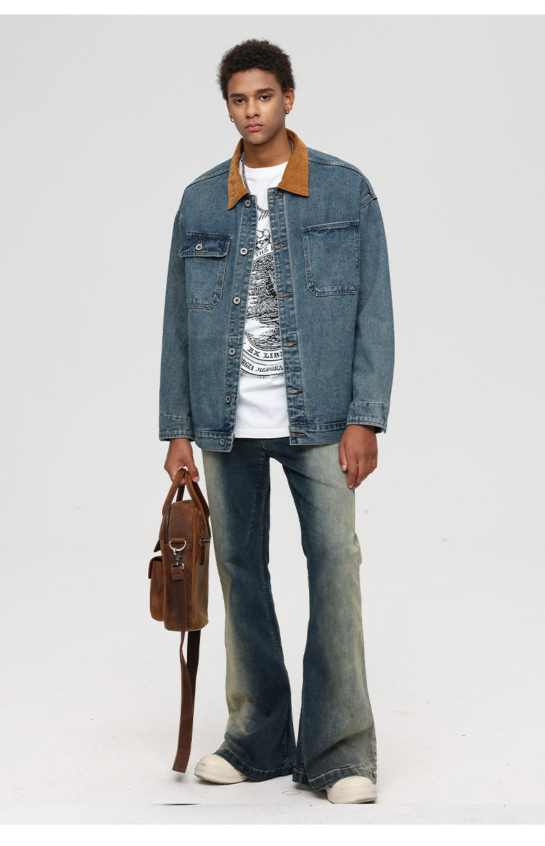 Cardydony Workwear Utility Contrast Collar Jacket