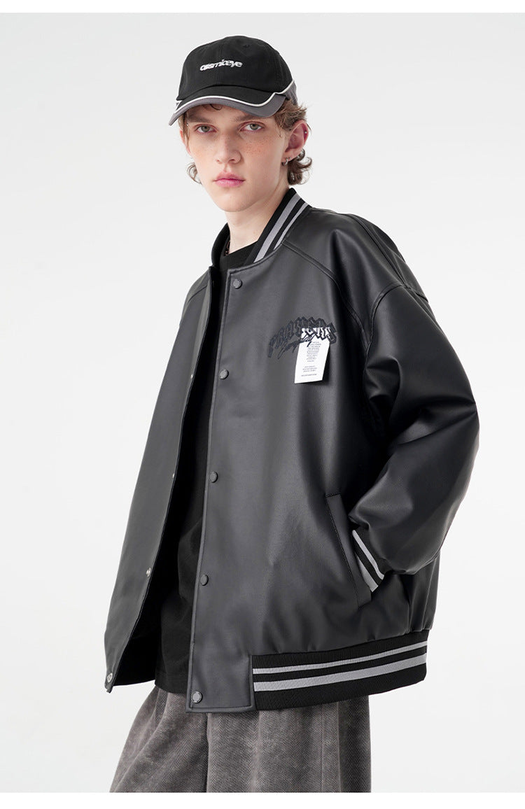 Cardydony Minimalist Varsity Letterman Bomber Jacket