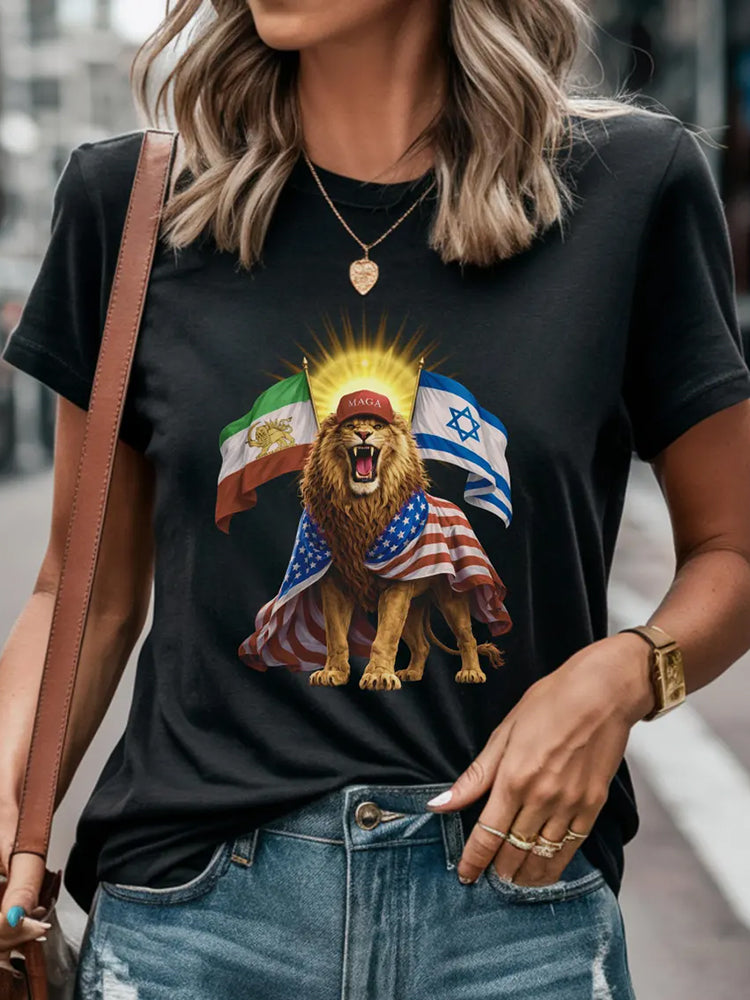 Cardydony Women's Stand With Iran Inspired Short Sleeve T-shirt