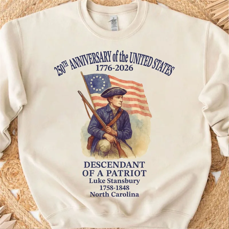 Cardydony 250 Years Of America Round Neck Sweatshirt