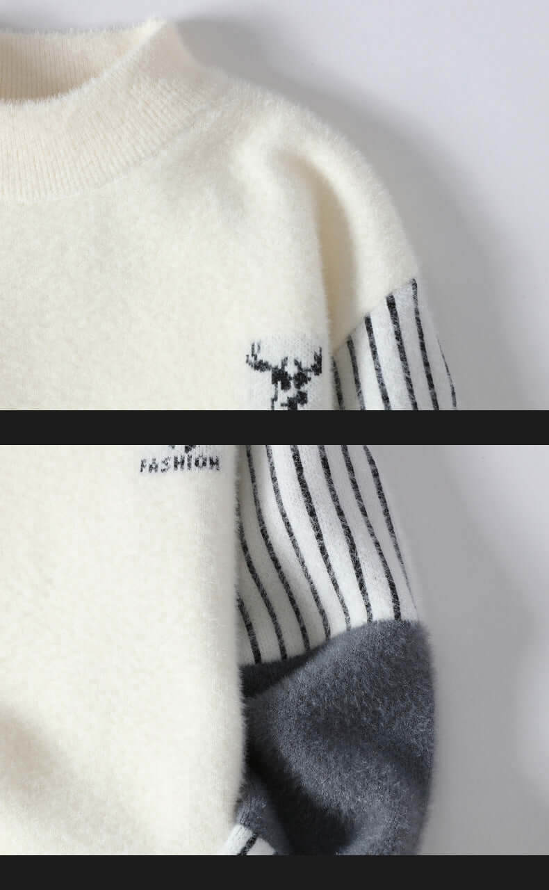 Cardydony Women's Mock Neck Color Block Sweater | Urban Fashion