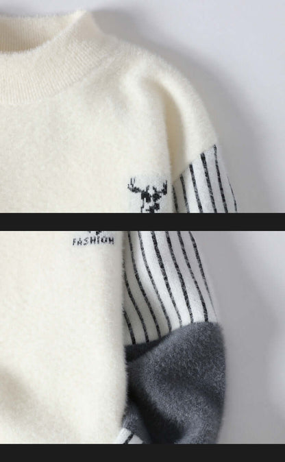 Cardydony Women's Mock Neck Color Block Sweater | Urban Fashion