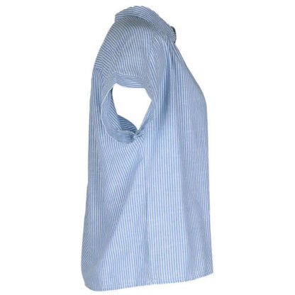 Cardydony Women's Striped Button-Up Blouse | Casual Short Sleeve Shirt