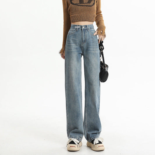 Cardydony Women's Classic High-Waisted Straight-Leg Jeans with Pocket Details