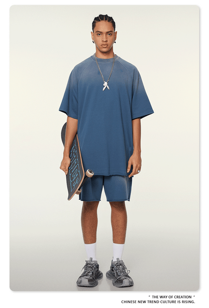 Cardydony Women's Cloud Wash Set | Oversized Tee and Shorts