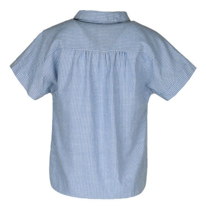 Cardydony Women's Striped Button-Up Blouse | Casual Short Sleeve Shirt