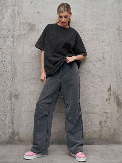 Cardydony Women's Vintage Washed Cotton Oversized T Shirts