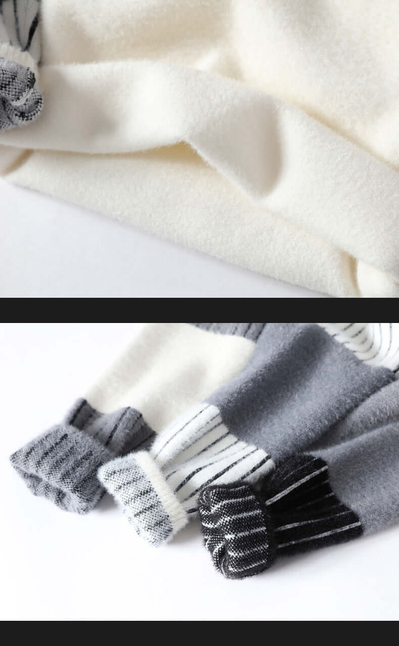 Cardydony Women's Mock Neck Color Block Sweater | Urban Fashion