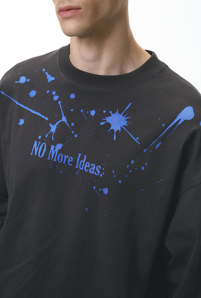 Cardydony Women's "NO More Ideas" Graphic Long Sleeve T-Shirt for Women - Oversized Streetwear Top