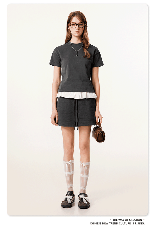 Cardydony Women's Vintage Washed Cotton Crop Tee | Premium Basic Collection