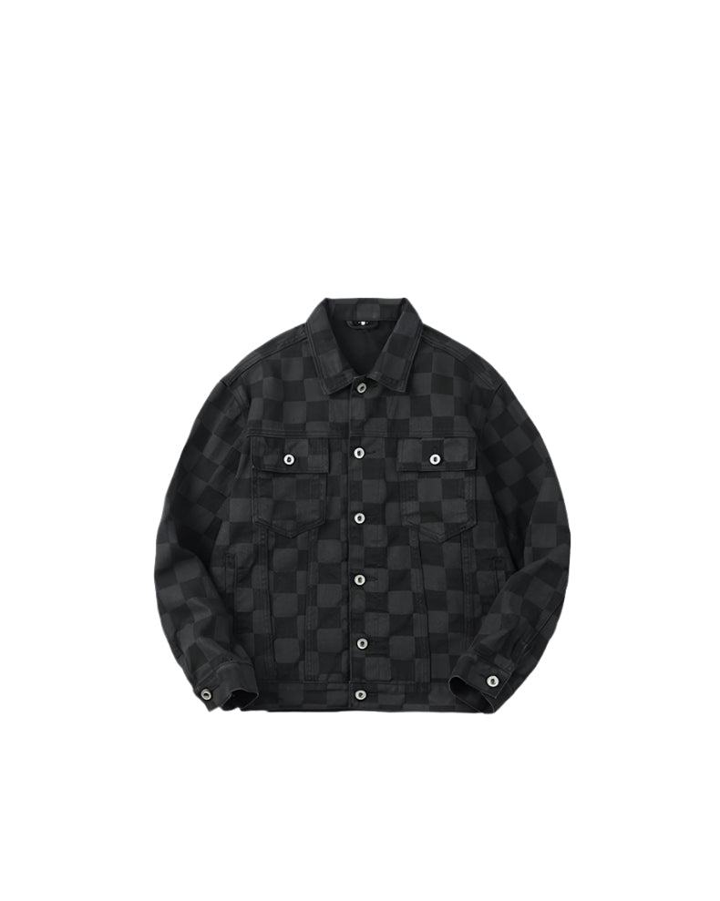 Cardydony Checkered Print Utility Jacket